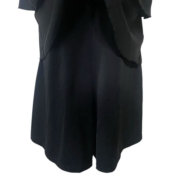 Fit 4 U Womens Size 20W Tiered Ruffle Swim Romper One Piece Swimsuit Black - Picture 5 of 14